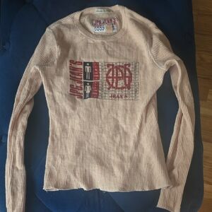 Jean Paul Gaultier Graphic Cream Long Sleeve Top